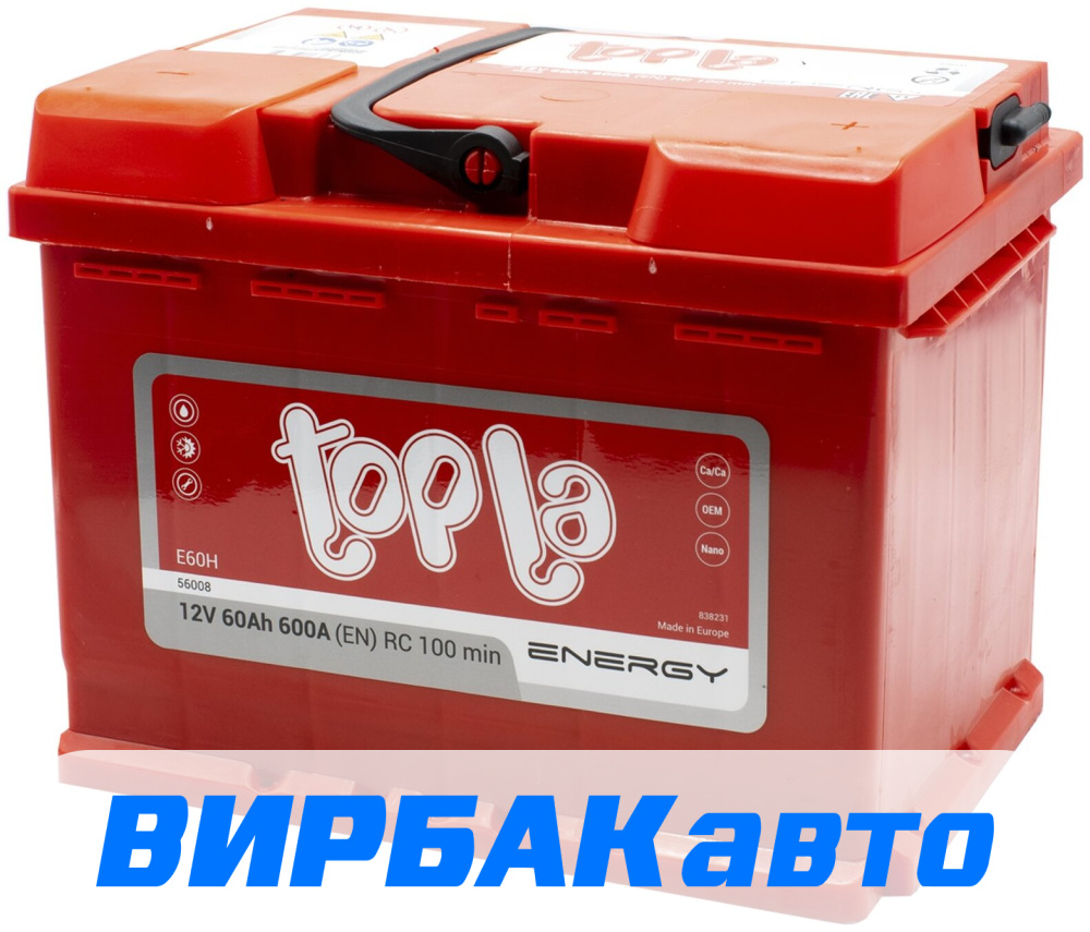 Аккумулятор Topla Energy (56008) 60 Ач 600 А обратная полярность, 2022 г.