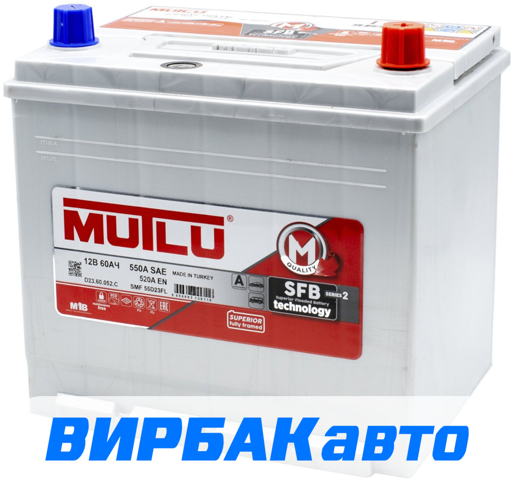 Купить Аккумулятор MUTLU Asia SFB M2 60 Ач 520 А обратная, клемма  стандартная, цены в Новочеркасске — интернет-магазин VIRBACauto