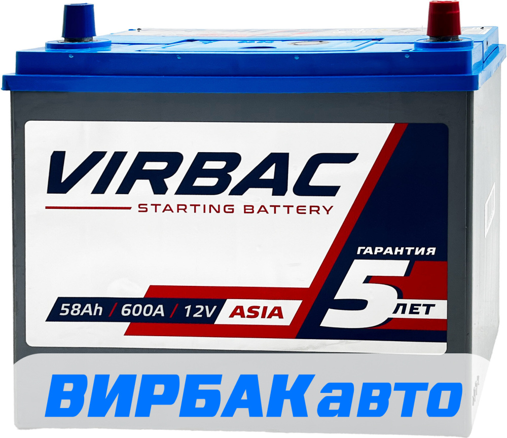 Аккумулятор VIRBAC Asia 58 Ач 600 А обратная полярность