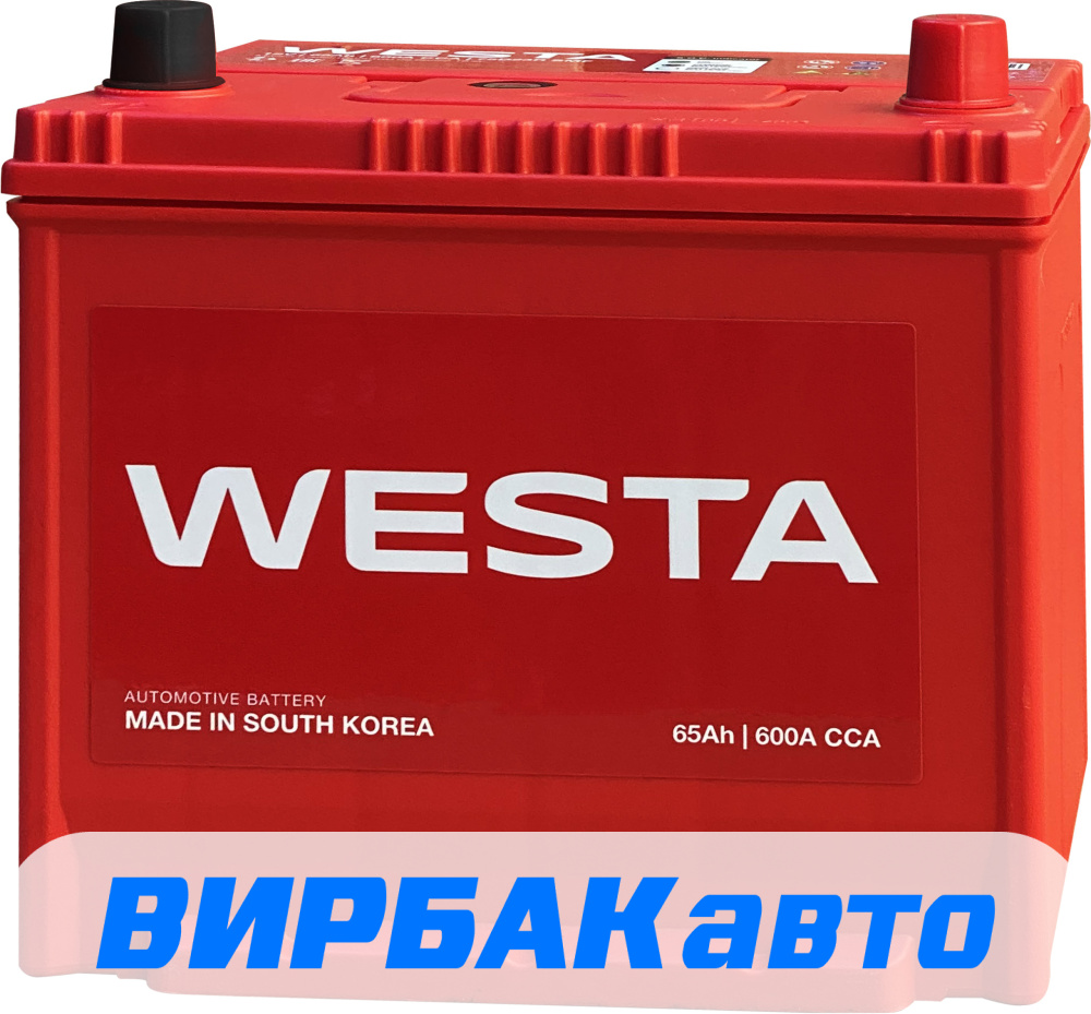 Аккумулятор WESTA Korea 75D23L SMF 65 Ач 600 А обратная полярность